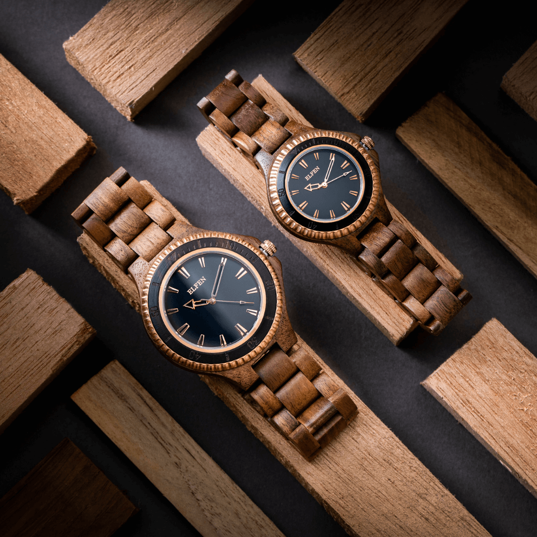 Couple Watch set The Pride Mahogany Elfen Watches
