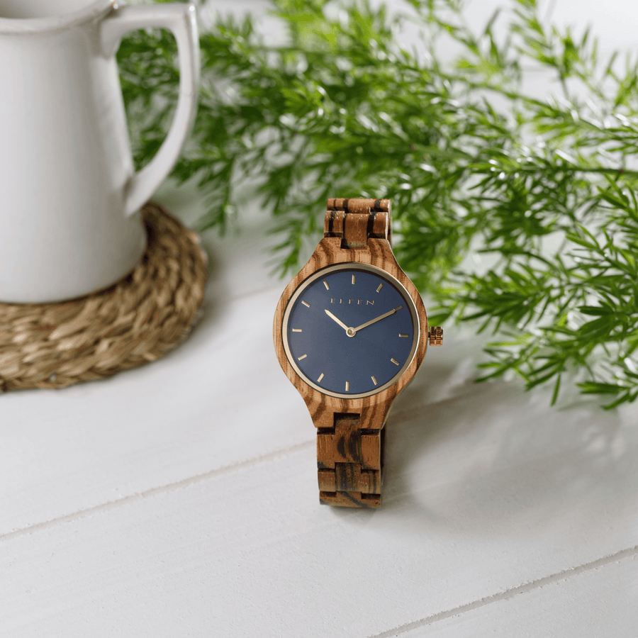 Fossil wood 2025 watch womens